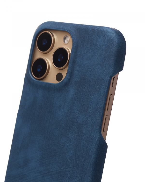 Чехол LEATHER Case для iPhone 15 Pro denim