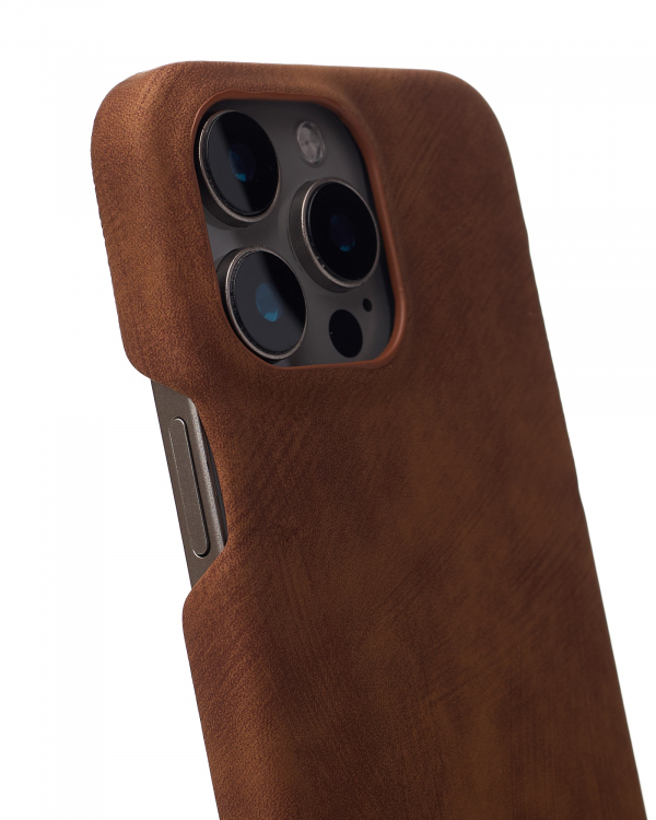 Чехол LEATHER Case для iPhone 15 Pro Max brown