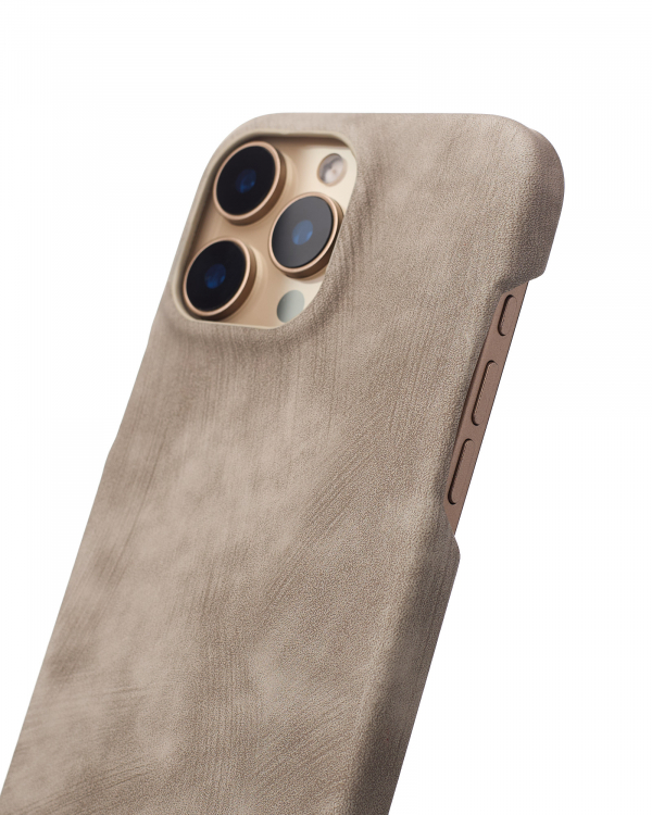 Чехол LEATHER Case для iPhone 15 Pro natural titanium