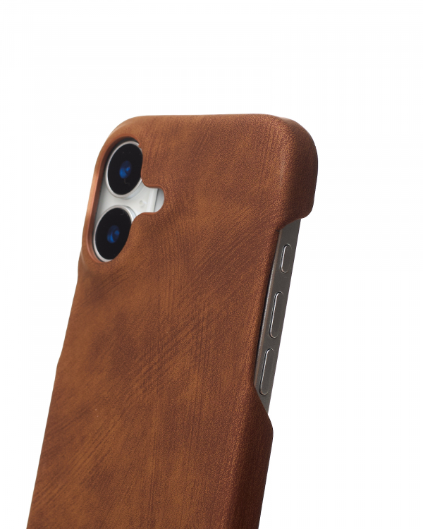 Чехол LEATHER Case для iPhone 16 brown