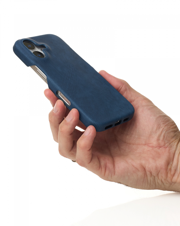 Чехол LEATHER Case для iPhone 16 denim