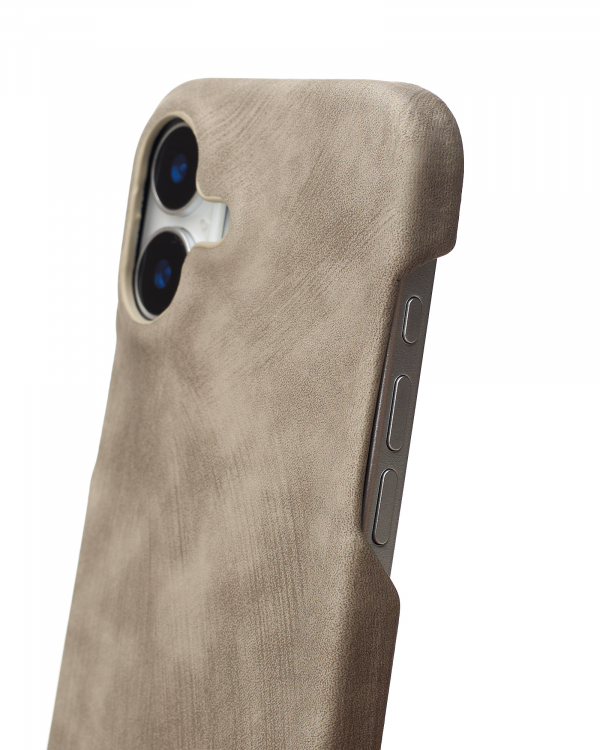Чехол LEATHER Case для iPhone 16 natural titanium