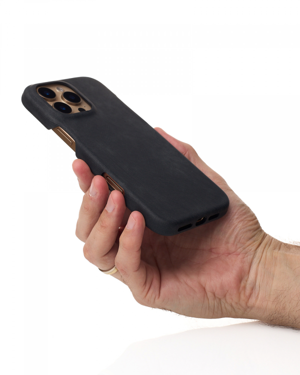 Чехол LEATHER Case для iPhone 16 Pro black