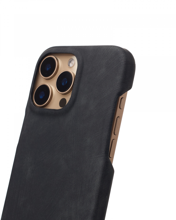 Чехол LEATHER Case для iPhone 16 Pro black