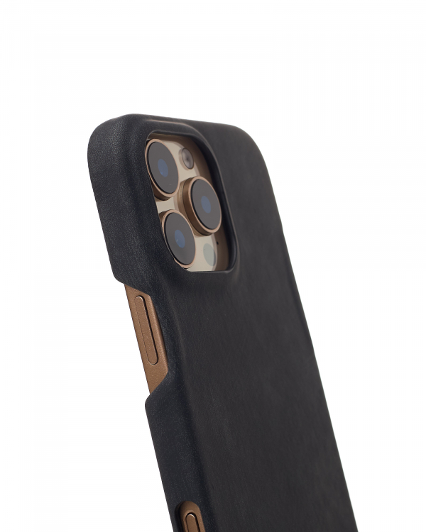 Чехол LEATHER Case для iPhone 16 Pro black