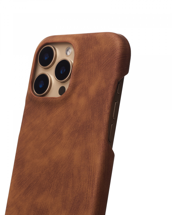 Чехол LEATHER Case для iPhone 16 Pro brown