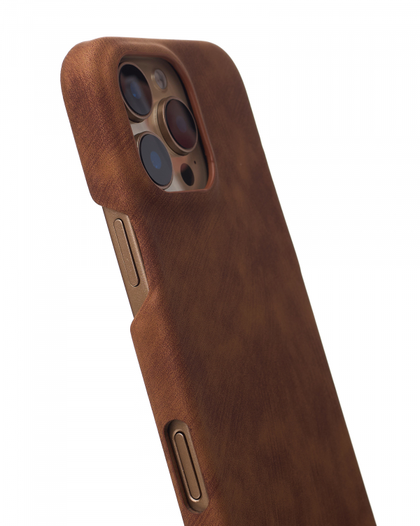 Чехол LEATHER Case для iPhone 16 Pro brown
