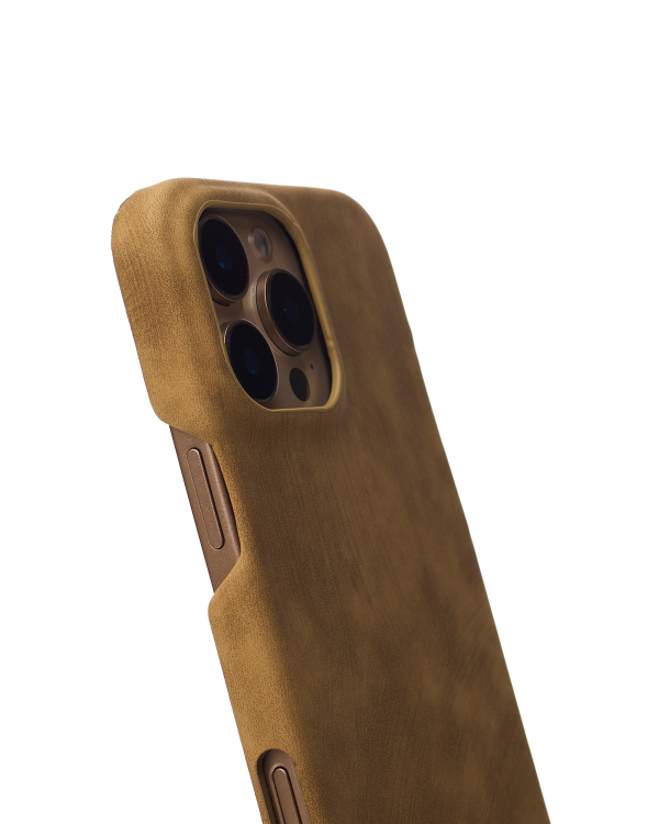 Чехол LEATHER Case для iPhone 16 Pro desert titanium