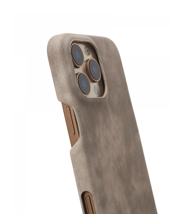 Чехол LEATHER Case для iPhone 16 Pro natural titanium