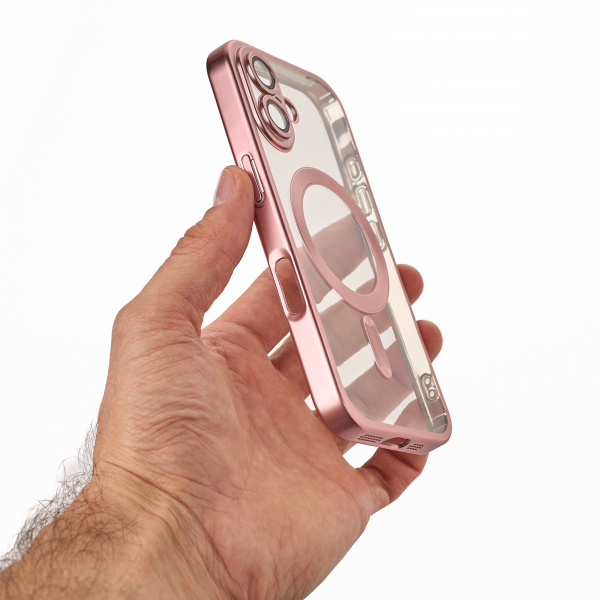 Силиконовый чехол MagSafe SHINING MATTE для iPhone 16 Plus pink