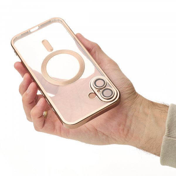 Силиконовый чехол MagSafe SHINING MATTE для iPhone 16 desert titanium
