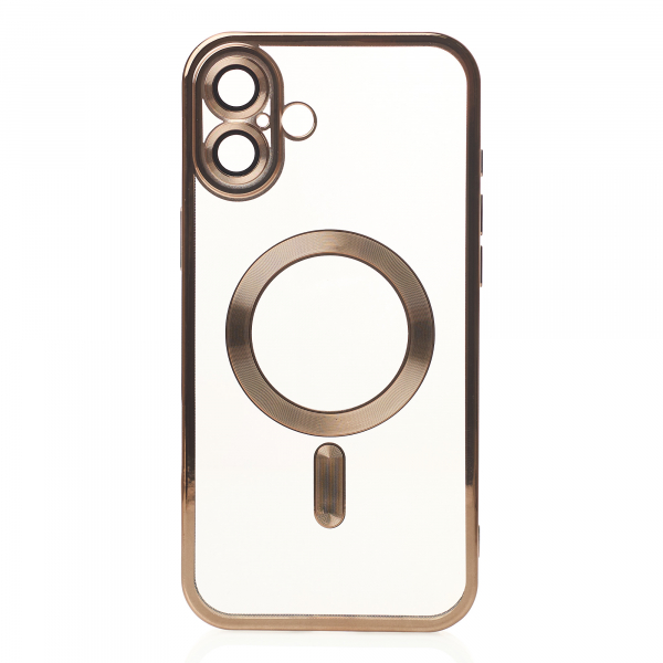 Силиконовый чехол MagSafe SHINING MATTE для iPhone 16 Plus desert titanium