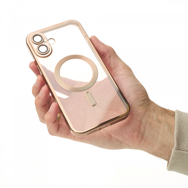 Силиконовый чехол MagSafe SHINING MATTE для iPhone 16 Plus desert titanium