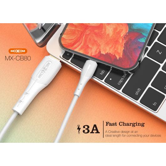 USB cable MOXOM micro USB (MX-CB80) 30cm белый