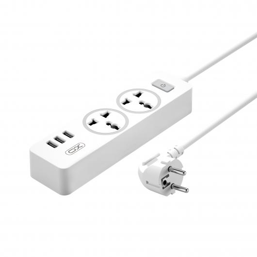 Удлинитель XO 3USB/ 2 OUTLET/ 10A /1.8m (WL04) белый