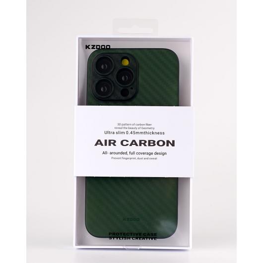 Карбоновый чехол K-DOO Air Carbon (UltraSlim 0.45mm) для iPhone 14 Pro темно-зеленый