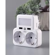 Сетевой фильтр двойник XO 2USB/ 2 OUTLET/ 2.4A (WL09) белый