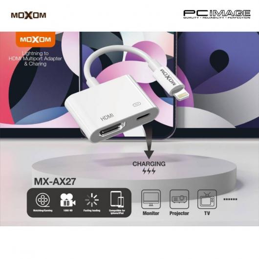 HDMI-кабель MOXOM (MX-AX27) Lightning to HDMI + PD белый