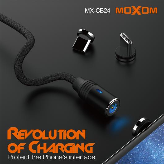 USB cable MOXOM Lightning (MX-CB24) Magnetic черный