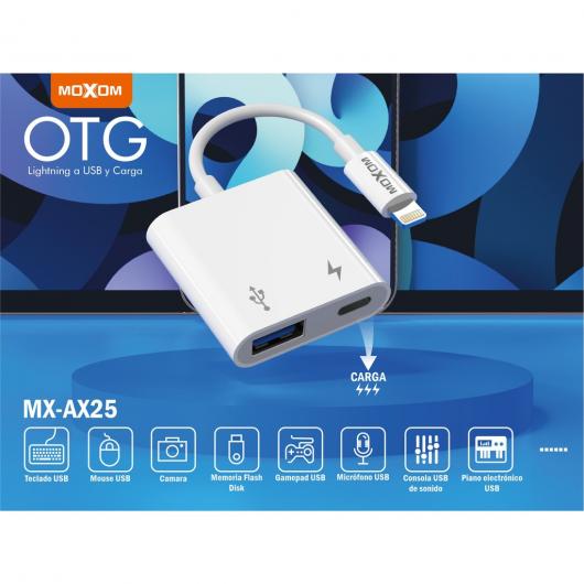 Переходник MOXOM (MX-AX25) Lightning to USB + PD белый