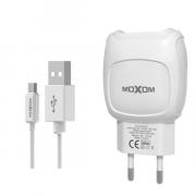 Сетевое зарядное устройство MOXOM 2в1 micro 2USB/2.1A (KH-69) белый