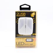 Сетевое зарядное устройство MOXOM 2в1 micro 2USB/2.4A/ LED LIGHT (MX-HC33) белый