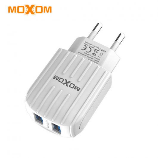 Сетевое зарядное устройство MOXOM 2в1 micro 2USB/2.4A (KH-48) белый