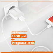 Сетевое зарядное устройство MOXOM 2в1 micro cable+1USB/2.4A (KH-66) белый