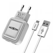 Сетевое зарядное устройство MOXOM 2в1 Type-C 2USB/5V 2.4A AUTO ID (KH-52) белый