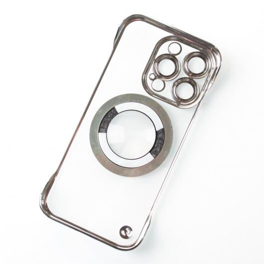 Пластиковый чехол MagSafe SLIM CASE для iPhone 14 Pro Max серебряный