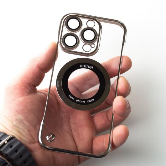 Пластиковый чехол MagSafe SLIM CASE для iPhone 14 Pro Max серебряный