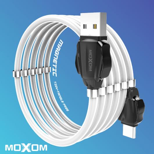 USB cable MOXOM Lightning (MX-CB46) Magnetic clips белый